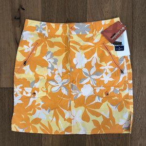 COLUMBIA Women's Floral Orange Redbud Ripstop Skirt Petite 10P